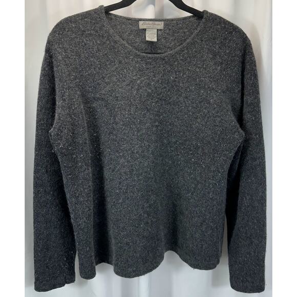 Eddie Bauer Lambswool Angora Rabbit Nylon Pullover Sweater Womens Sz XL Gray - Picture 1 of 5